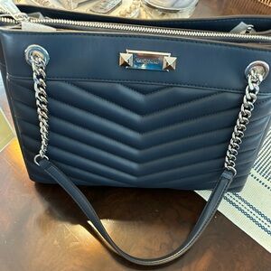 NWT Michael Kors Navy Whitney Quilted Chain-Handle Tote
